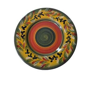 CORSICA La Province Yellow Green Hand Painted 8.5" Salad Plates Set of 2